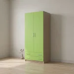 Ντουλάπα 2φυλλη με δύο εξωτερικά συρτάρια