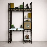 Βιβλιοθήκη ΔΕΗ με γραφείο και φωτισμό