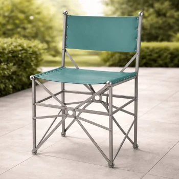 Καρέκλα Δ.Ε.Η Silvia Petrol/Ασημί - Image 2