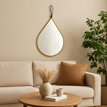 Καθρέπτης μεταλλικός χρυσός "δάκρυ" - Image 2