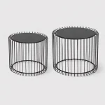 Τραπεζάκια Σαλονιού Καθιστικού,  Με Γυαλί Smoke