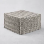 Χειροποίητο Πουφ Γκρί-Μαύρο