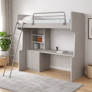 Κουκέτα Super Loft με γραφείο και βιβλιοθήκη - Image 2