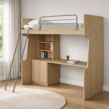 Κουκέτα Super Loft με γραφείο και βιβλιοθήκη - Image 4