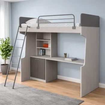 Κουκέτα Super Loft με γραφείο και βιβλιοθήκη - Image 3