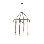 Φωτιστικό Οροφής 8φωτο  με Μαύρο Μέταλλο/Σχοινί
