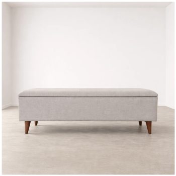 Σκαμπό-Ταμπουρέ με Αποθηκευτικό Χώρο & Ξύλινα Πόδια