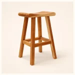 Ξύλινο Σκαμπό σε Φυσική Απόχρωση Veron