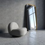 Καθρέφτης κρεμαστός ή επιδαπέδιος Iron Floor Curved